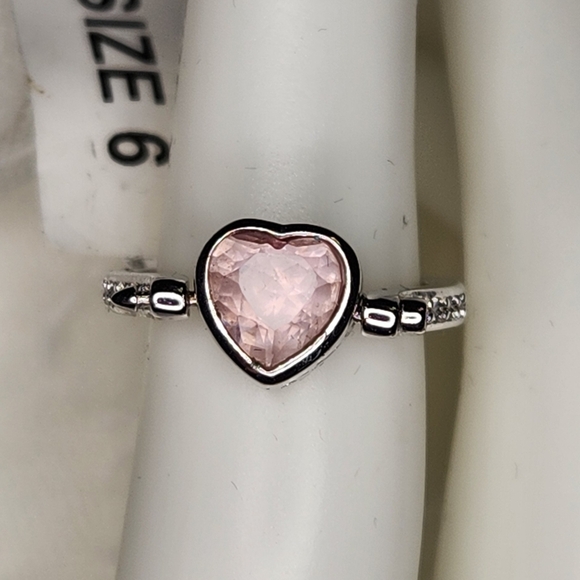 Pink & Clear ❤️ Spinner Ring S925 Rare - Picture 1 of 2